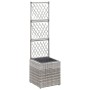 Gitter und Blumenbeet 1 Topf graues synthetisches Rattan 30x30x107 cm von vidaXL, Töpfe und Pflanzgefäße - Ref: Foro24-46933,...