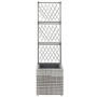 Gitter und Blumenbeet 1 Topf graues synthetisches Rattan 30x30x107 cm von vidaXL, Töpfe und Pflanzgefäße - Ref: Foro24-46933,...