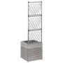 Gitter und Blumenbeet 1 Topf graues synthetisches Rattan 30x30x107 cm von vidaXL, Töpfe und Pflanzgefäße - Ref: Foro24-46933,...