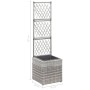 Gitter und Blumenbeet 1 Topf graues synthetisches Rattan 30x30x107 cm von vidaXL, Töpfe und Pflanzgefäße - Ref: Foro24-46933,...