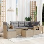 Gartensofa-Set mit Kissen, 6-teilig, beiges synthetisches Rattan von , Gartensets - Ref: Foro24-3220178, Preis: 426,61 €, Rab...