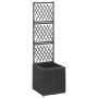 Lattice and flowerbed 1 black synthetic rattan pot 30x30x107 cm by vidaXL, Pots and planters - Ref: Foro24-46930, Price: 63,8...