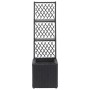 Lattice and flowerbed 1 black synthetic rattan pot 30x30x107 cm by vidaXL, Pots and planters - Ref: Foro24-46930, Price: 63,8...