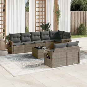 9-teiliges Gartenmöbel-Set und graue synthetische Rattankissen von , Gartensets - Ref: Foro24-3220429, Preis: 650,58 €, Rabat...