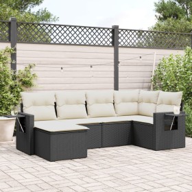 6-teiliges Gartensofa-Set und schwarze synthetische Rattankissen von , Gartensets - Ref: Foro24-3220455, Preis: 386,06 €, Rab...