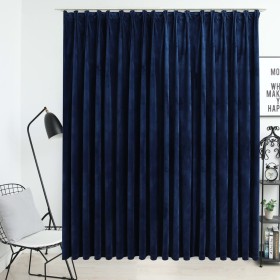 Blackout curtain with hooks dark blue velvet 290x245 cm by vidaXL, Curtains and curtains - Ref: Foro24-134535, Price: 44,99 €...