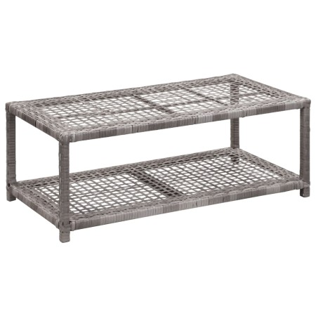 Synthetic gray rattan shoe bench 80x40x30 cm by vidaXL, Shoe racks and shoe organizers - Ref: Foro24-46979, Price: 80,99 €, D...