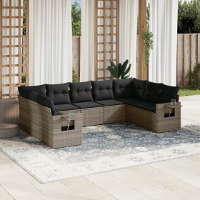 9-piece garden furniture set and gray synthetic rattan cushions by , Garden sets - Ref: Foro24-3220599, Price: 628,14 €, Disc...