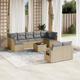 Gartensofa-Set mit beigen Kissen, 10-teilig, synthetisches Rattan von , Gartensets - Ref: Foro24-3220628, Preis: 658,53 €, Ra...