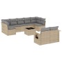 Gartensofa-Set mit beigen Kissen, 10-teilig, synthetisches Rattan von , Gartensets - Ref: Foro24-3220628, Preis: 662,93 €, Ra...