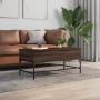 Brown oak metal engineered wood coffee table 100x50x45cm by , Coffee table - Ref: Foro24-845400, Price: 66,91 €, Discount: %