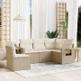 Garden sofa set with cushions 5 pieces beige synthetic rattan by , Garden sets - Ref: Foro24-3220167, Price: 462,45 €, Discou...