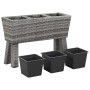 Flowerbed with legs and 3 gray synthetic rattan pots 72x25x50cm by vidaXL, Pots and planters - Ref: Foro24-46959, Price: 51,9...