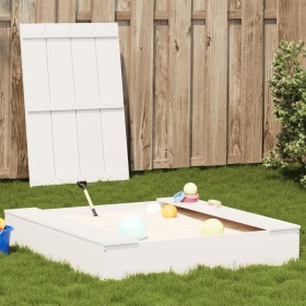 Sandbox with lid solid white pine wood 111x111x19.5 cm by , sandboxes - Ref: Foro24-832607, Price: 76,99 €, Discount: %