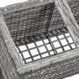 Flowerbed with legs and 3 gray synthetic rattan pots 72x25x50cm by vidaXL, Pots and planters - Ref: Foro24-46959, Price: 51,9...