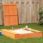 Sandbox with lid solid brown pine wood 111x111x19.5 cm by , sandboxes - Ref: Foro24-844658, Price: 85,91 €, Discount: %