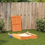 Sandbox with lid solid brown pine wood 111x111x19.5 cm by , sandboxes - Ref: Foro24-844658, Price: 85,91 €, Discount: %