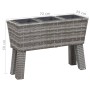 Flowerbed with legs and 3 gray synthetic rattan pots 72x25x50cm by vidaXL, Pots and planters - Ref: Foro24-46959, Price: 51,9...