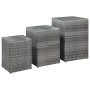 Set of 3 side tables with glass surface and synthetic gray rattan. by vidaXL, Side tables - Ref: Foro24-46985, Price: 111,21 ...