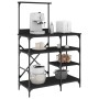 Kitchen shelving wood engineering black metal 90x40x132 cm by , Kitchen utensil containers - Ref: Foro24-845416, Price: 88,39...