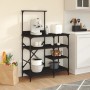 Kitchen shelving wood engineering black metal 90x40x132 cm by , Kitchen utensil containers - Ref: Foro24-845416, Price: 88,39...