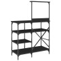 Estantería de cocina madera ingeniería metal negro 90x40x132 cm de , Contenedores para utensilios de cocina - Ref: Foro24-845...