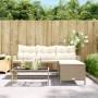 L-shaped garden sofa with beige PE rattan table and cushions by , Outdoor sofas - Ref: Foro24-365575, Price: 291,65 €, Discou...