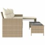 L-shaped garden sofa with beige PE rattan table and cushions by , Outdoor sofas - Ref: Foro24-365575, Price: 291,65 €, Discou...