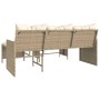 L-shaped garden sofa with beige PE rattan table and cushions by , Outdoor sofas - Ref: Foro24-365575, Price: 291,65 €, Discou...