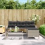 L-förmiges Gartensofa mit Tisch und hellgrauen PE-Rattankissen von , Outdoor-Sofas - Ref: Foro24-365577, Preis: 245,24 €, Rab...