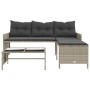 L-förmiges Gartensofa mit Tisch und hellgrauen PE-Rattankissen von , Outdoor-Sofas - Ref: Foro24-365577, Preis: 245,24 €, Rab...