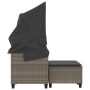 2 seater garden sofa with awning and gray PE rattan stools by , Outdoor sofas - Ref: Foro24-365783, Price: 427,29 €, Discount: %