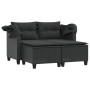 2 seater garden sofa with awning and black PE rattan stools by , Outdoor sofas - Ref: Foro24-365781, Price: 372,08 €, Discoun...