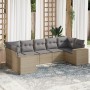 7-piece garden sofa set and beige synthetic rattan cushions by , Garden sets - Ref: Foro24-3222988, Price: 531,44 €, Discount: %