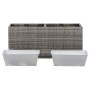 Flowerbed with 2 gray synthetic rattan pots 90x20x40 cm by vidaXL, Pots and planters - Ref: Foro24-46922, Price: 96,80 €, Dis...