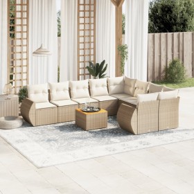 Garden sofa set with beige cushions 10 pieces synthetic rattan by , Garden sets - Ref: Foro24-3257493, Price: 839,99 €, Disco...