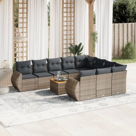 11-piece garden sofa set and gray synthetic rattan cushions by , Garden sets - Ref: Foro24-3257516, Price: 689,99 €, Discount: %