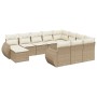 Set de sofás de jardín 11pzas con cojines ratán sintético beige de , Conjuntos de jardín - Ref: Foro24-3257521, Precio: 787,7...