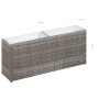 Flowerbed with 2 gray synthetic rattan pots 90x20x40 cm by vidaXL, Pots and planters - Ref: Foro24-46922, Price: 96,80 €, Dis...