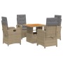 Set comedor de jardín 5 pzas con cojines ratán sintético beige de , Conjuntos de jardín - Ref: Foro24-3277362, Precio: 652,61...