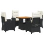 Set de muebles jardín 5 pzas con cojines ratán sintético negro de , Conjuntos de jardín - Ref: Foro24-3277374, Precio: 564,07...