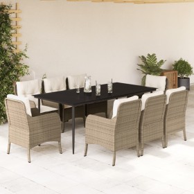 9-piece garden dining set with beige synthetic rattan cushions by , Garden sets - Ref: Foro24-3211968, Price: 1,00 €, Discoun...