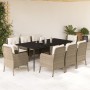 Set comedor de jardín 9 pzas con cojines ratán sintético beige de , Conjuntos de jardín - Ref: Foro24-3211968, Precio: 1,00 €...