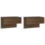 Mesita de noche de pared 2 unidades marrón roble de vidaXL, Mesitas de noche - Ref: Foro24-816945, Precio: 64,41 €, Descuento: %