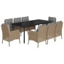 Set comedor de jardín 9 pzas con cojines ratán sintético beige de , Conjuntos de jardín - Ref: Foro24-3211989, Precio: 1,00 €...