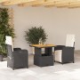 3-piece garden dining set with black synthetic rattan cushions by , Garden sets - Ref: Foro24-3277315, Price: 360,12 €, Disco...