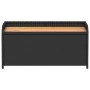 Banco con almacenaje madera acacia ratán PE negro 100x50x52 cm de , Bancos de jardín - Ref: Foro24-365949, Precio: 148,20 €, ...