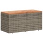 Caja de almacenaje jardín madera acacia ratán gris 110x50x54 cm de , Cajas de almacenaje para exteriores - Ref: Foro24-365956...