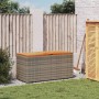 Gray rattan acacia wood garden storage box 110x50x54 cm by , Outdoor storage boxes - Ref: Foro24-365956, Price: 155,79 €, Dis...