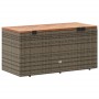 Caja de almacenaje jardín madera acacia ratán gris 110x50x54 cm de , Cajas de almacenaje para exteriores - Ref: Foro24-365956...